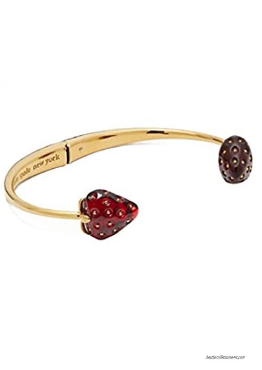 Kate Spade New York Strawberry Bangle Bracelet Hinged Gold Tone