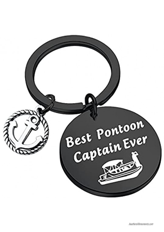 KEYCHIN Pontoon Keychain Boat Captain Gift Sailing Gift Best Pontoon Captain Ever Keychain