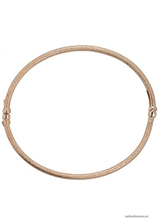 Kooljewelry 14k Gold 2.6 mm Satin Finish Bangle Bracelet (Yellow or Rose)