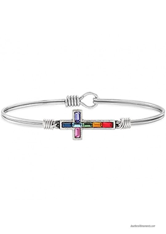 Luca + Danni | Baguette Cross Bangle Bracelet in Ombre For Women Made in USA