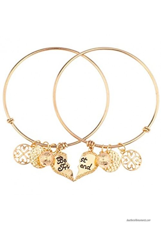 Lux Accessories Best Friends Forever BFF Charm Bracelet Set (2pc)