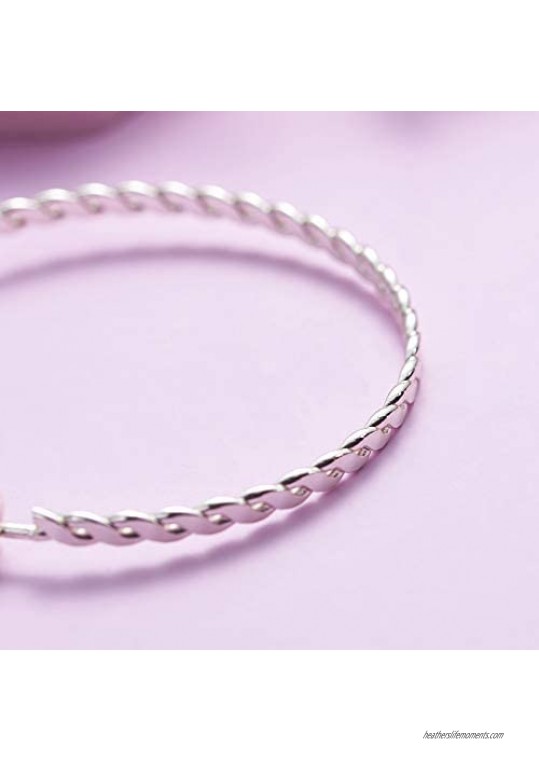 Melix Stainless Steel Mother Son/Daughter Bangle Bracelet Adjustable Gift for Mom from Son/Daughter