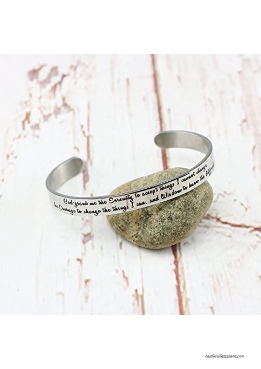 MEMGIFT Christian Bracelets for Women Inspirational Religious Gifts for Her Bible Verse Bapstism Jewelry Cuff Bangle