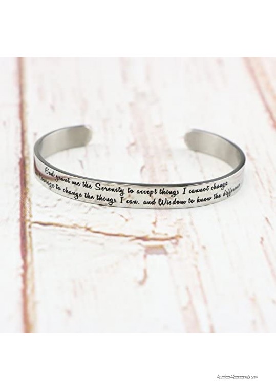 MEMGIFT Christian Bracelets for Women Inspirational Religious Gifts for Her Bible Verse Bapstism Jewelry Cuff Bangle