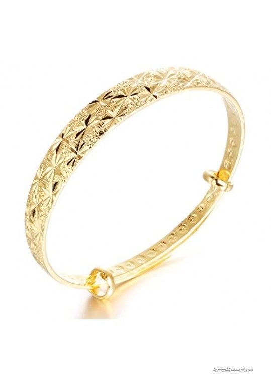 OPK Bangle Bracelets for Women Fashion Classical 18k Gold Plating Copper Jewelry Gifts for Ladies OPK Women bangles Bangle Bracelets for Women bracelet for womenFashion bracelet for women Classical 18k Gold Plating Copper cuff bangle bracelets for women can be adjusted