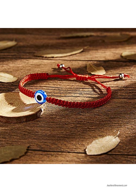RINHOO Evil Eye Bracelet Kabbalah Red String Amulet Nazar for Family Couple Bestfriend Women Men Girls (2-6PC)