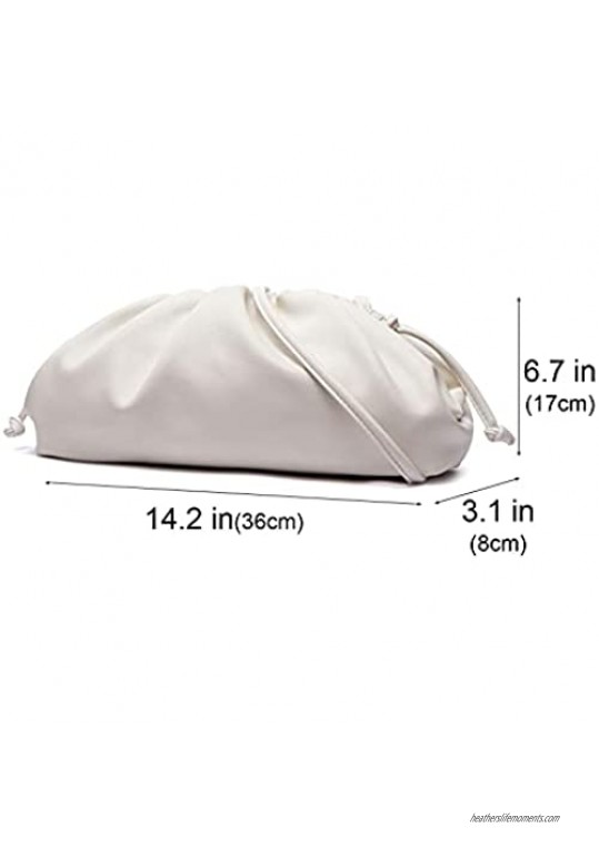 Cloud Crossbody Bags for Women Fashion Clutch Shoulder Purse with Simple Dumpling Shape and Ruched Detail