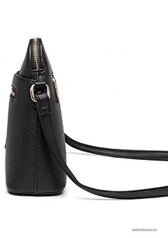 La Terre Fashion Crossbody Bag with Front Zipper and Wide Functional Pocket Lightweight Smooth Vegan Leather Medium