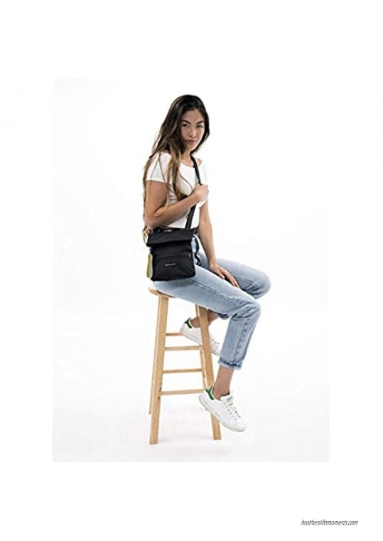 Sherpani Pica Nylon Crossbody Purse Mini Crossbody Bag Fashion Shoulder Bag Lightweight Cross Body Bag Daily Side Bag Small Purses for Women RFID Protection (Raven)