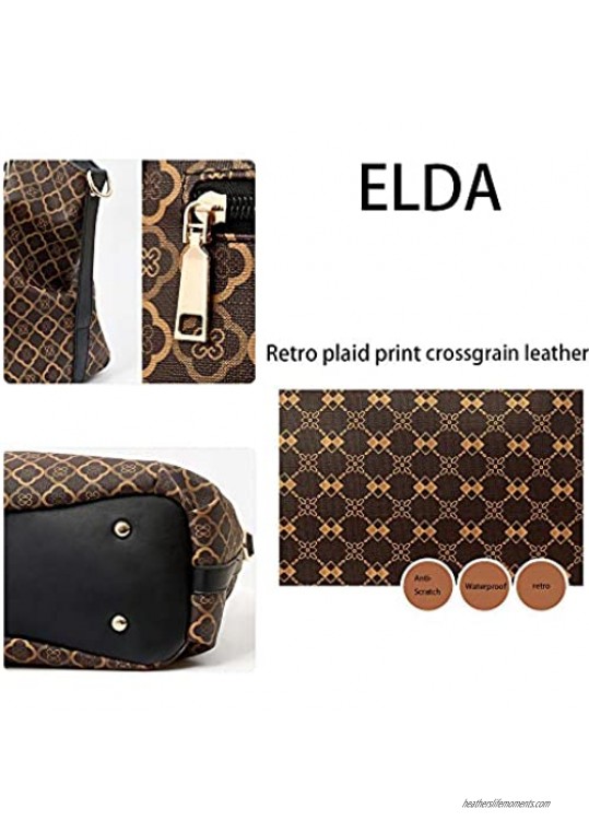 ELDA Hobo Bags for Women Crossgrain Leather Purses and handbags Large Top Handle Satchel Shoulder Tote Purse