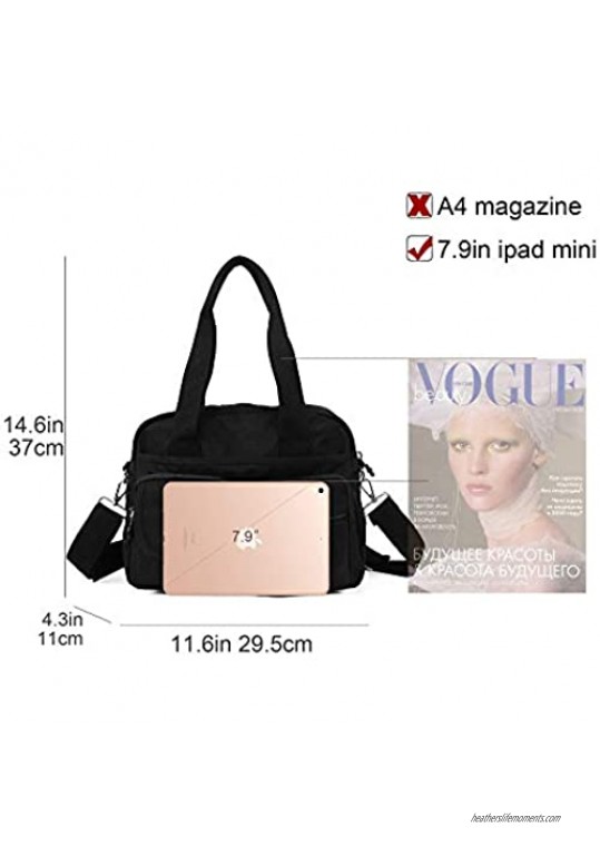 Gladdon Canvas Crossbody Bags for Women Multi Pocket Nursing Shoulder Bags Lightweight Top Handle Satchel Purse