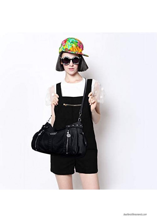 Handbag Hobo Women Handbag Roomy Multiple Pockets Street ladies' Shoulder Bag Fashion PU Tote Satchel Bag for Women