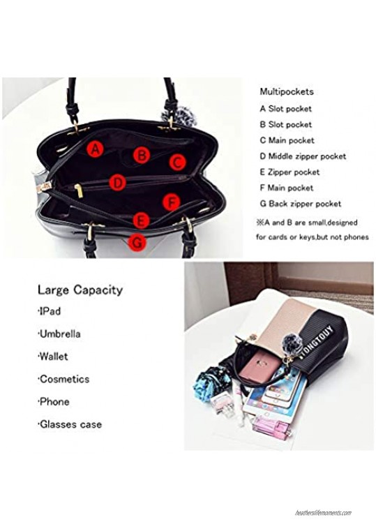 Handbags for Women Fashion Ladies Purses PU Leather Satchel Shoulder Tote Bags