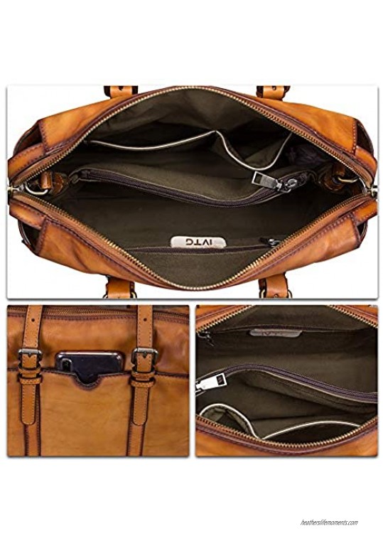 IVTG Genuine Leather Handbag for Women Vintage Handmade Top Handle Bag Crossbody Satchel