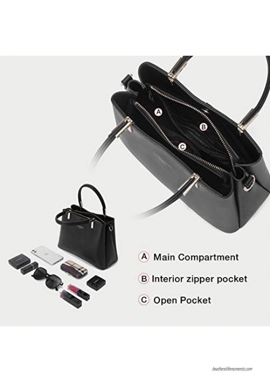 LAORENTOU Cow Leather Handbags for Women Satchel with Top-handle Purses Women's Mini Tote Shoulder Bags Ladies Handbags