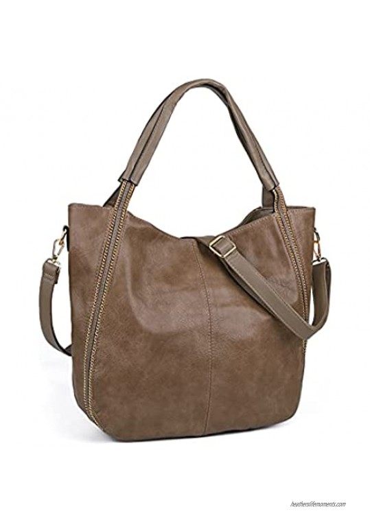 Large Hobo Bags for Women Vegan Leather Shoulder Handbags and Top Handle Crossbody Satchel Purse with Adjustable Strap