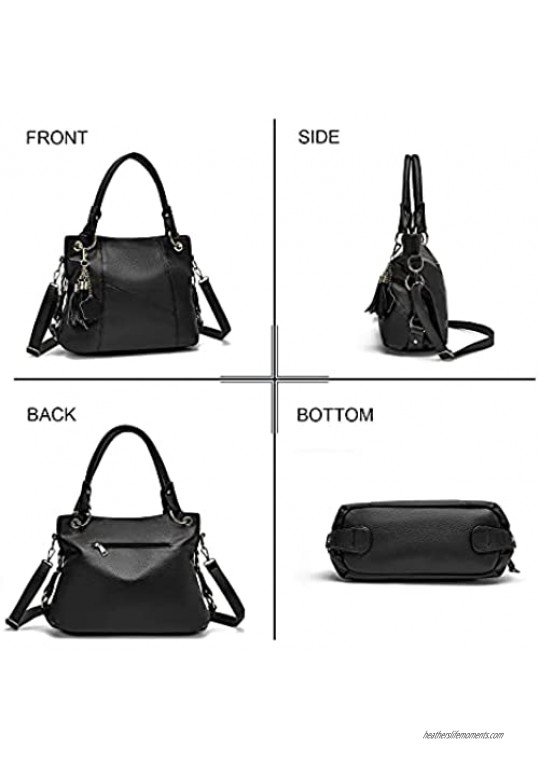 Large Satchel Purses for Women Leather Hobo Bags and Handbags Retro Crossbody Purse with Tassel Shoulder Bags for Travel