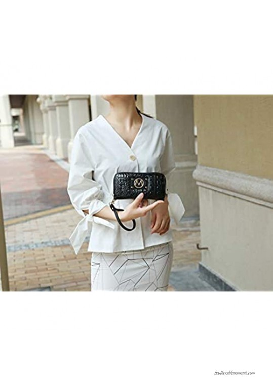 MKF Crossbody Tote Bag for Women & Wristlet Wallet Purse Set – PU Leather Top-Handle Satchel Shoulder Handbag
