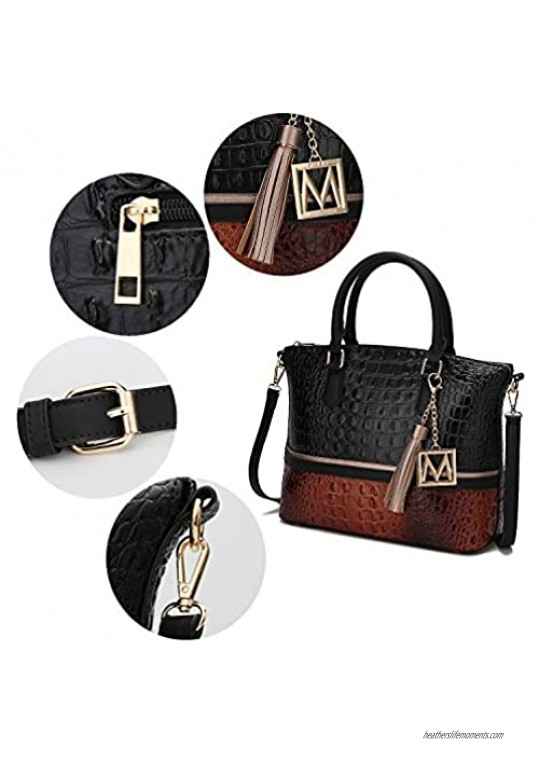 MKF Crossbody Tote Bag for Women & Wristlet Wallet Purse Set – PU Leather Top-Handle Satchel Shoulder Handbag