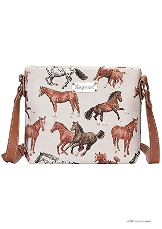 Signare Tapestry Crossbody Purse Small Shoulder Bag for Women with Running Horse (XB02-RHOR)