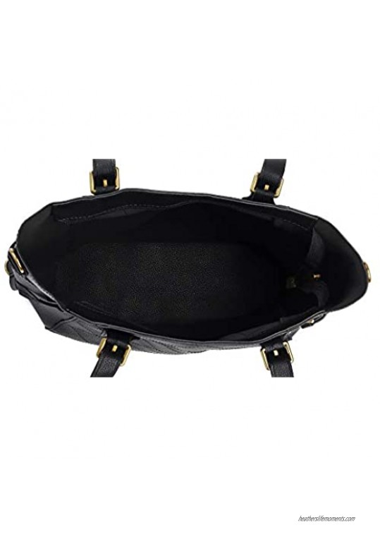 VICUTU Women Shoulder Handbag Satchel Purse Ladies Black Leather Tote Handbag Set 2pcs