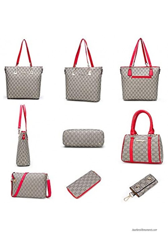 Women Handbags Set 6 Pack Tote Bags Shoulder Crossbody Bag Purse Satchel Wallet Purse
