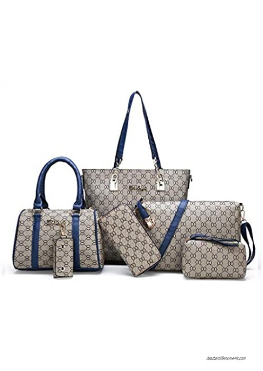 Women Handbags Set 6 Pack Tote Bags Shoulder Crossbody Bag Purse Satchel Wallet Purse