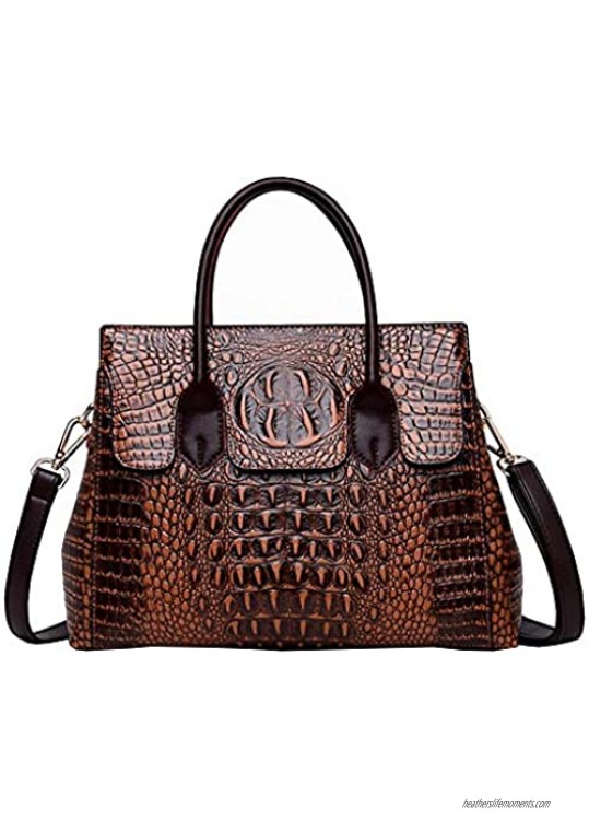 Women Satchel Handbags Top-Handle Bags fuax Leather Embossed Crocodile pattern shoulder bag