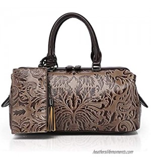 Women Top Handle Bag Embossed Satchel Large Long Handbag Purse for Ladies PU Leather Cross-body Bag 8340