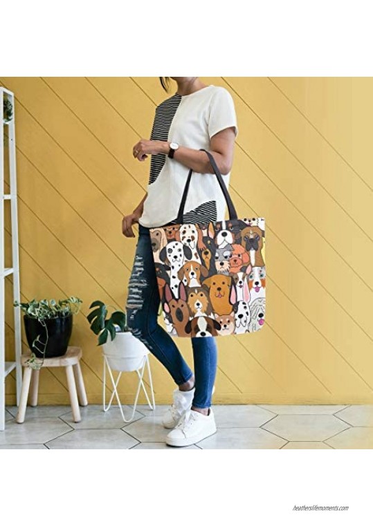 ALAZA Large Canvas Tote Bag Shopping Shoulder Handbag