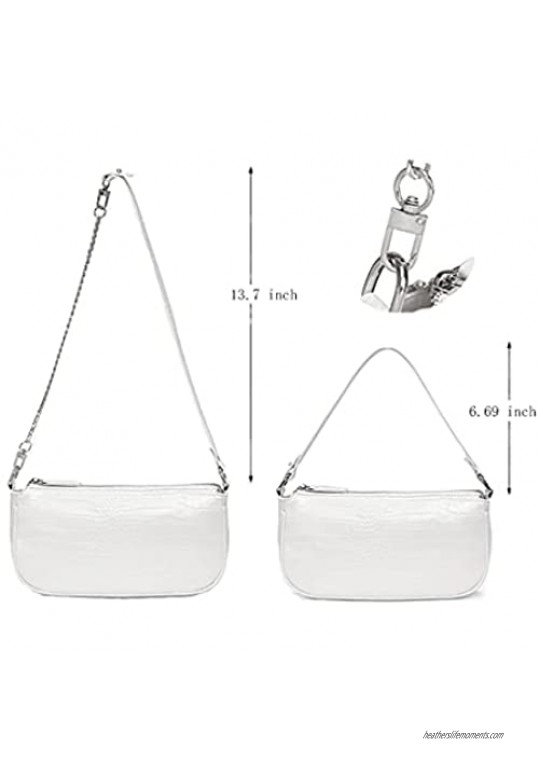 Almury Retro Classic Clutch Tote Handbag Shoulder Bags for Women Leather Crossbody Crocodile Pattern Purse