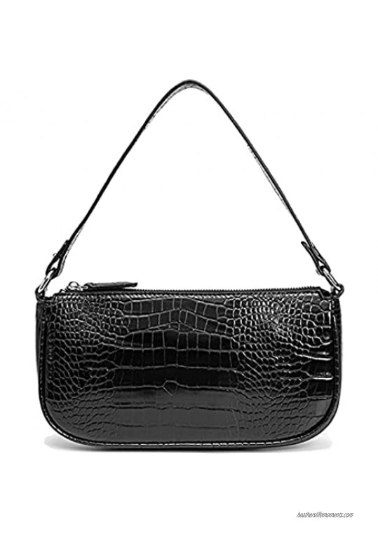Almury Retro Classic Clutch Tote Handbag Shoulder Bags for Women Leather Crossbody Crocodile Pattern Purse