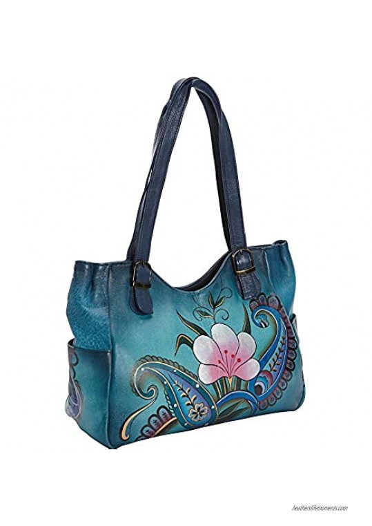 Anna by Anuschka Shoulder Bag Floral Paradise Tan