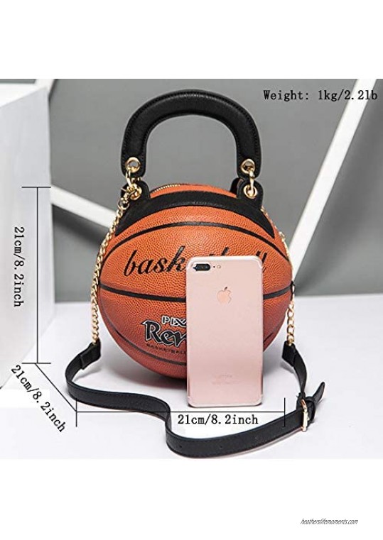 Basketball Soccer Ball Shaped Round Shoulder Bag handbag Messenger Crossbody bag Chain Diagonal Pack Bag for Women Girls