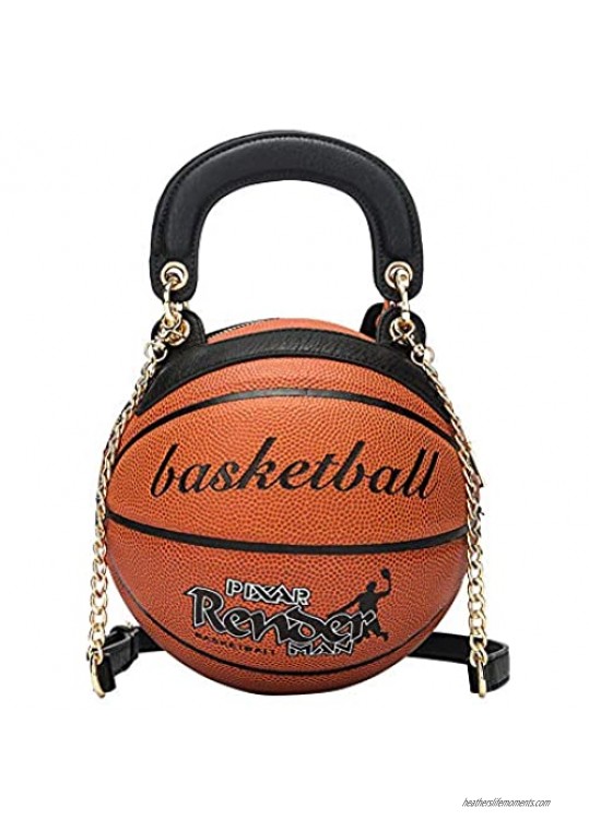 Basketball Soccer Ball Shaped Round Shoulder Bag handbag Messenger Crossbody bag Chain Diagonal Pack Bag for Women Girls