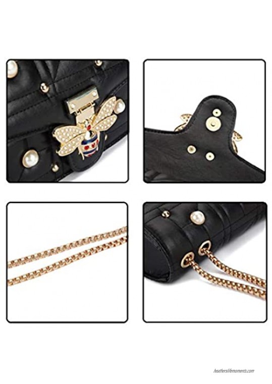 Beatfull Bee Shoulder Bag for Women Elegant Handbag Crossbody Bag with Pearl
