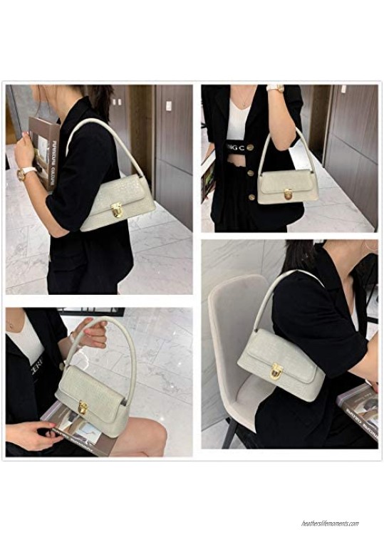 FONETTOS Retro Clutch Handbag Small Shoulder Bag for Women 90s Classic Mini Purse Bag