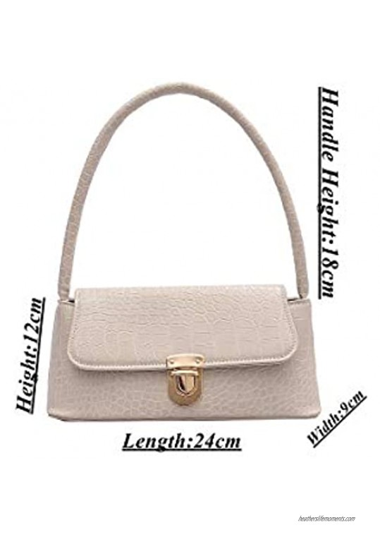 FONETTOS Retro Clutch Handbag Small Shoulder Bag for Women 90s Classic Mini Purse Bag