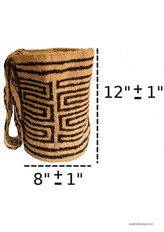 Indigenous bag handmade by Iku tribe Colombia 100% raw wool 12''x8''