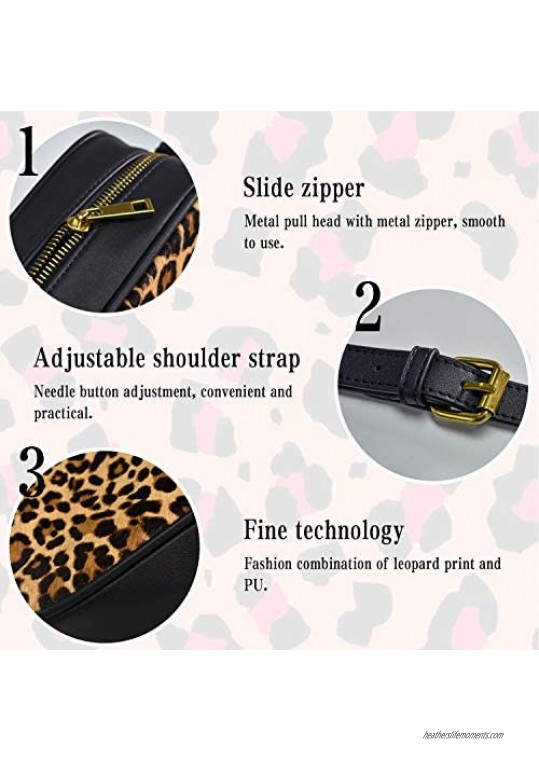 Leopard print Crossbody Bag Tassel Adjustable Strap womens Leather Messenger Shoulder cheetah purse