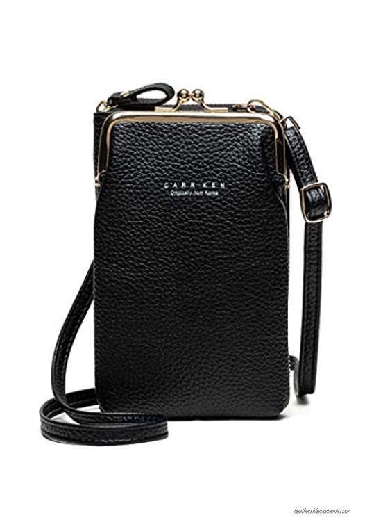 Lightweight Crossbody Cell Phone Purse for Women PU Leather Shoulder Bag Card Holder Wallet