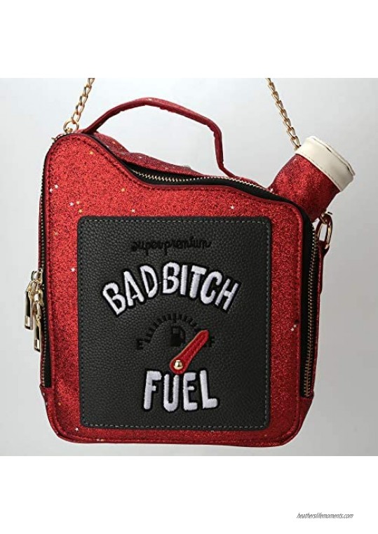 QiMing Gasoline Shoulder Handbag Sequins PU CrossBody PursesTote Bag for Women