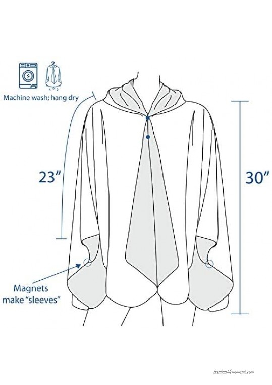 RainCaper Womens Rain Cape Poncho Coat Jacket with Hood Reversible Gorgeous Ultrasoft (Choose your Color)