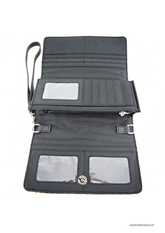 Western Style Cross Laser Cut Wings Purse Concealed Carry Handbags Women Country Shoulder Bag Wallet Set
