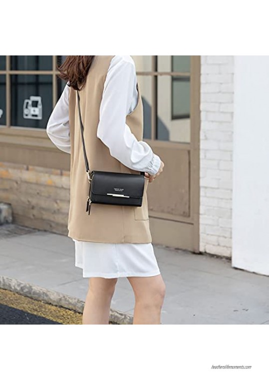 Women Small Crossbody Bag Shoulder Handbag Clutch Cellphone Card Holder Purse with Removable Strap