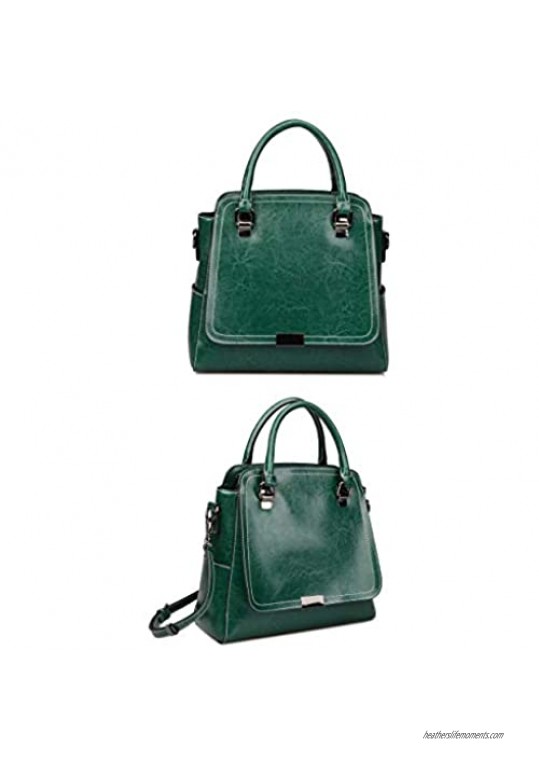 Ainifeel Women's Genuine Leather Top Handle Handbags Shoulder Bags Office Purses