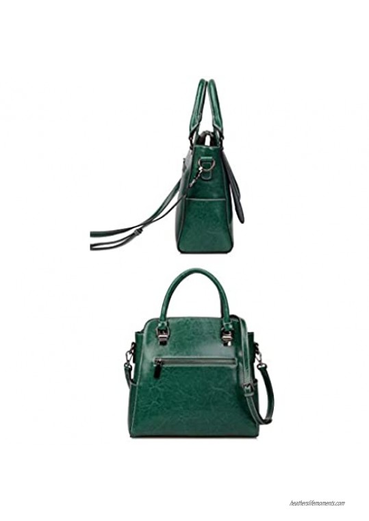 Ainifeel Women's Genuine Leather Top Handle Handbags Shoulder Bags Office Purses