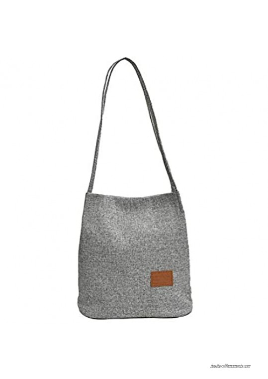 AUSTARK Shoulder Bag for Women Casual Linen Shoulder Purse Tote Handbag for School Work Dating