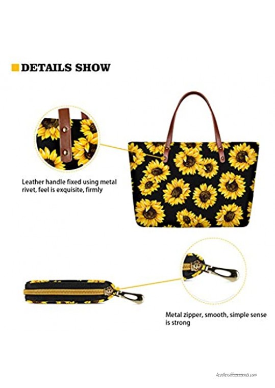 Coloranimal Cute Animal Women Tote Top-handle Bag Big Cross-body Handbag Long Purse Wallet Gift