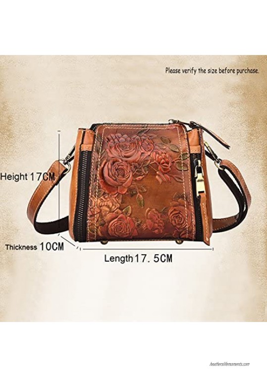Crossbody Bag for Women Genuine Leather Top Handle Tote Purses Vintage Satchels Handbag